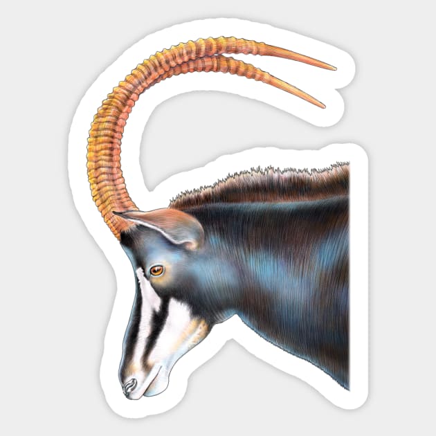 Sable Antelope Sticker by Tim Jeffs Art